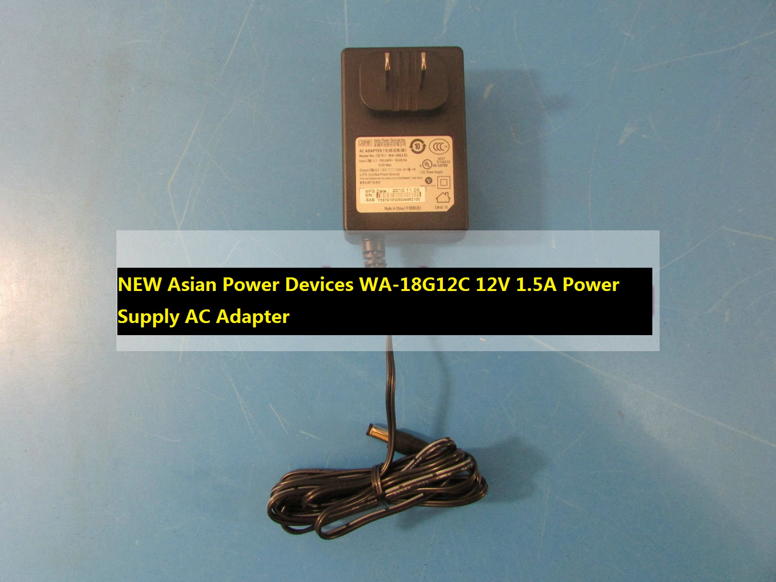 *Brand NEW*Asian 12V 1.5A AC Adapter Power Devices WA-18G12C Power Supply